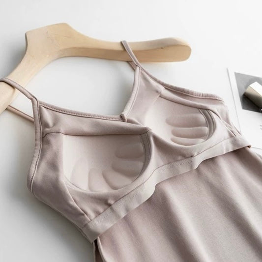 Basic V-Neck Built-In Bra Camisole